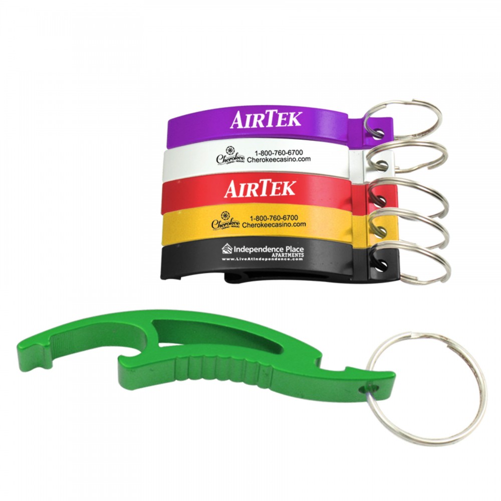 Arc Bottle Opener w/ Key Ring-Close out with Logo Arc Bottle Opener w/ Key Ring-Close out with Logo