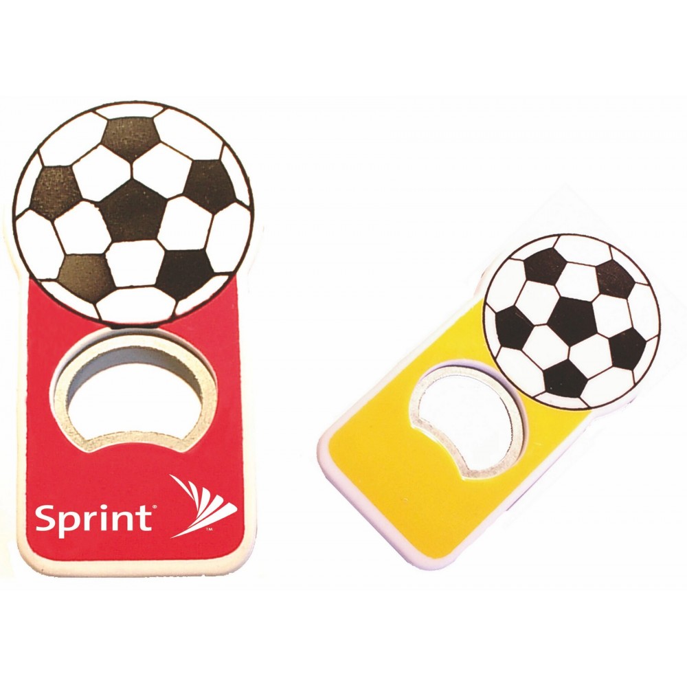 Jumbo Size Soccer Ball Magnetic Bottle Opener with Logo