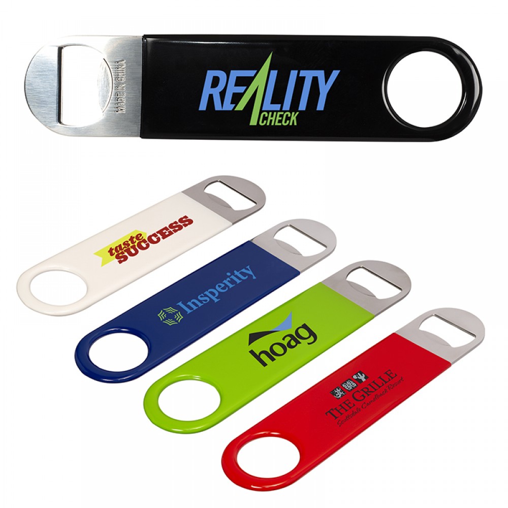 Personalized Double Sided Metal Bottle Opener w/Coating