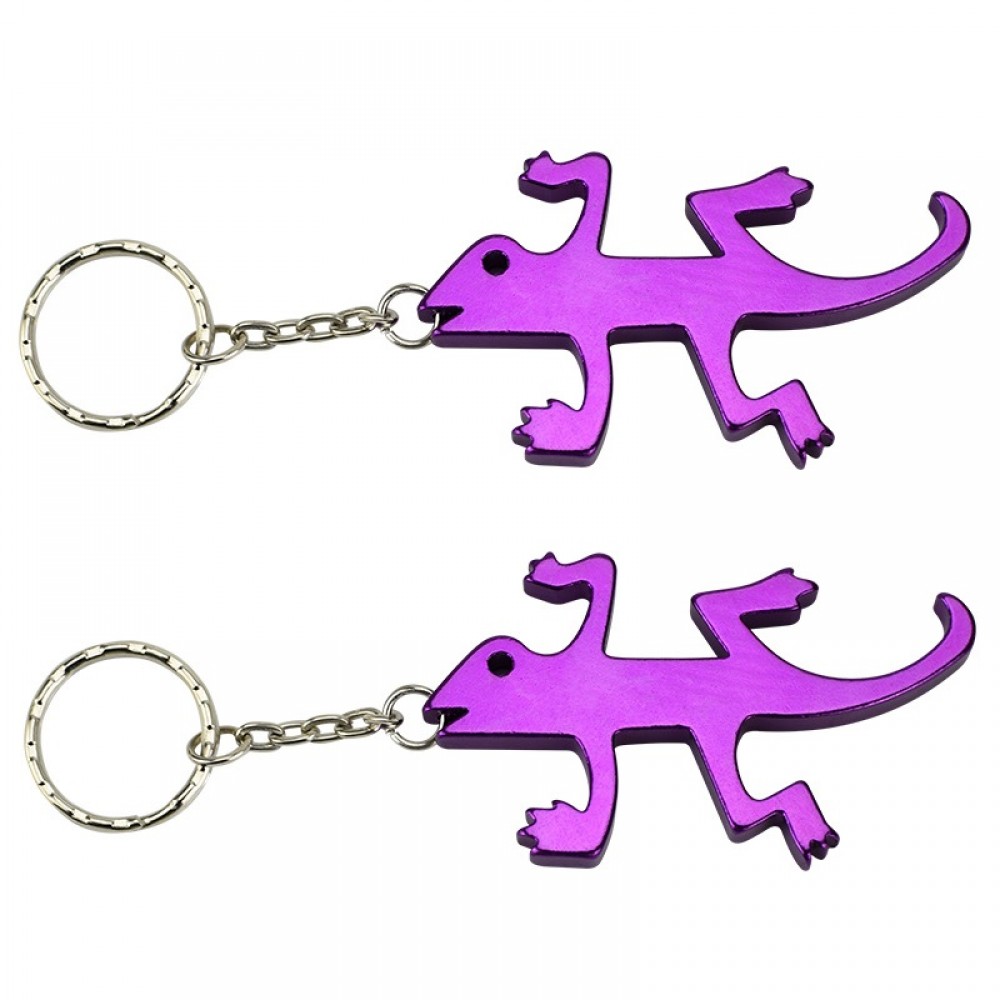 Logo Branded Lizard Bottle Opener Keychain