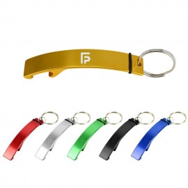 Logo Branded Curve Bottle Opener Keychain