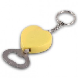 Personalized Heart Shape Tape Measure Bottle Opener Keychain
