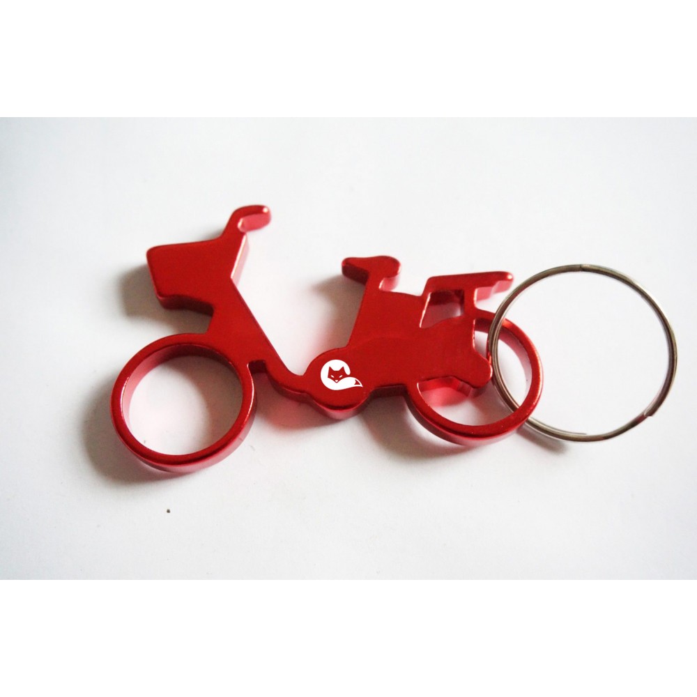 Creative Design Bicycle-Shaped Bottle Opener w/Key Tag with Logo