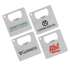 Crescent Mini Square Bottle Opener with Logo