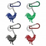 Promotional Rooster Shape Bottle Opener w/Key Chain & Carabiner
