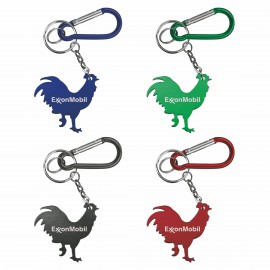 Personalized Rooster Shape Bottle Opener w/Key Chain & Carabiner  Personalized Rooster Shape Bottle Opener w/Key Chain & Carabiner
