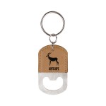 Leatherette Bottle Opener Keychain Logo Branded