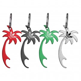 Coconut Palm Tree Shaped Bottle Opener Key Holder with Logo