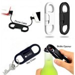 Phone Cable and Bottle Opener Keychain Logo Branded