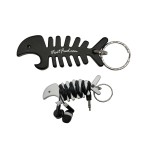 Personalized Fish Bottle Opener keychain w/ earbud organizers