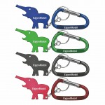 Logo Branded Metal Elephant Shape Bottle Opener w/Key Holder & 7 Cm Carabiner