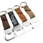 Metal Bottle Opener With Leather Holder with Logo