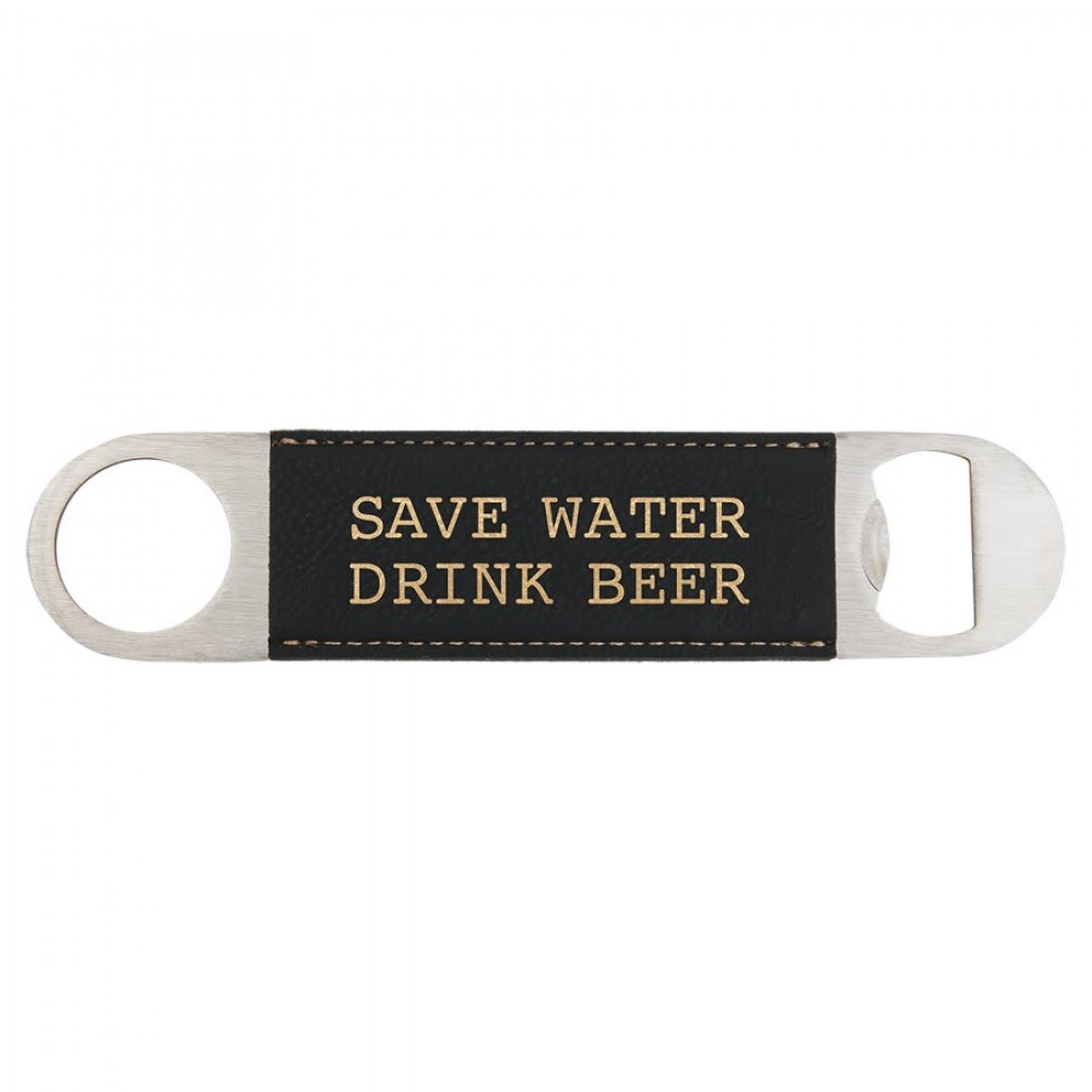 Leatherette Bottle Opener - BTTL05-08D with Logo