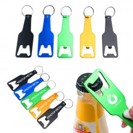 Personalized Beer Shaped Metal Bottle Opener w/Key Ring