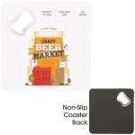 Square Bottle Opener Coaster Custom Imprinted