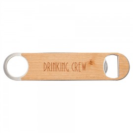 1.5" x 7" - Wood Bottle Opener with Logo  1.5" x 7" - Wood Bottle Opener with Logo