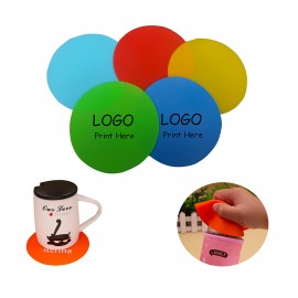 4 7/8" Round Silicone Coaster/Jar Opener with Logo