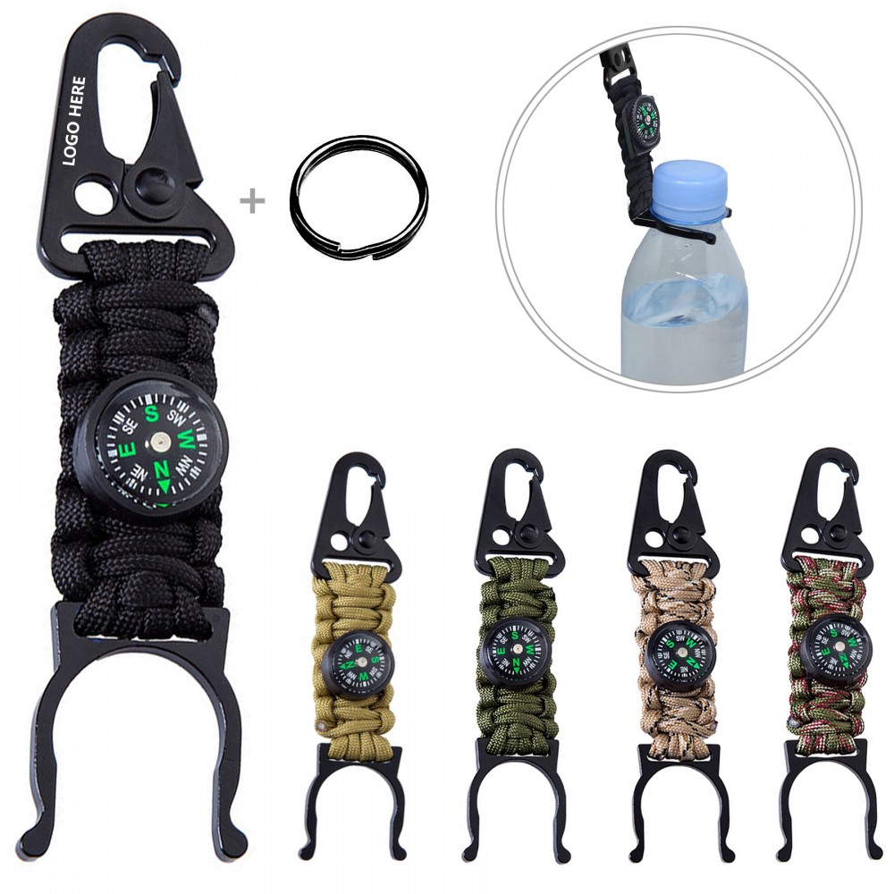 Key Chain Compass Survivor Rope With Bottle Holder with Logo Key Chain Compass Survivor Rope With Bottle Holder with Logo
