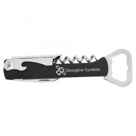 Leatherette Wine Bottle Opener - BTTL02-08D with Logo