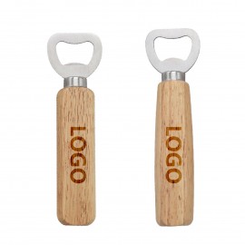 Wooden Handle Bottle Opener with Logo