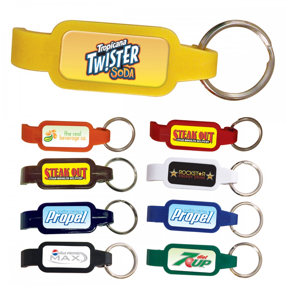 Bottle Opener Key Chain w/Epoxy Dome Logo Branded Bottle Opener Key Chain w/Epoxy Dome Logo Branded