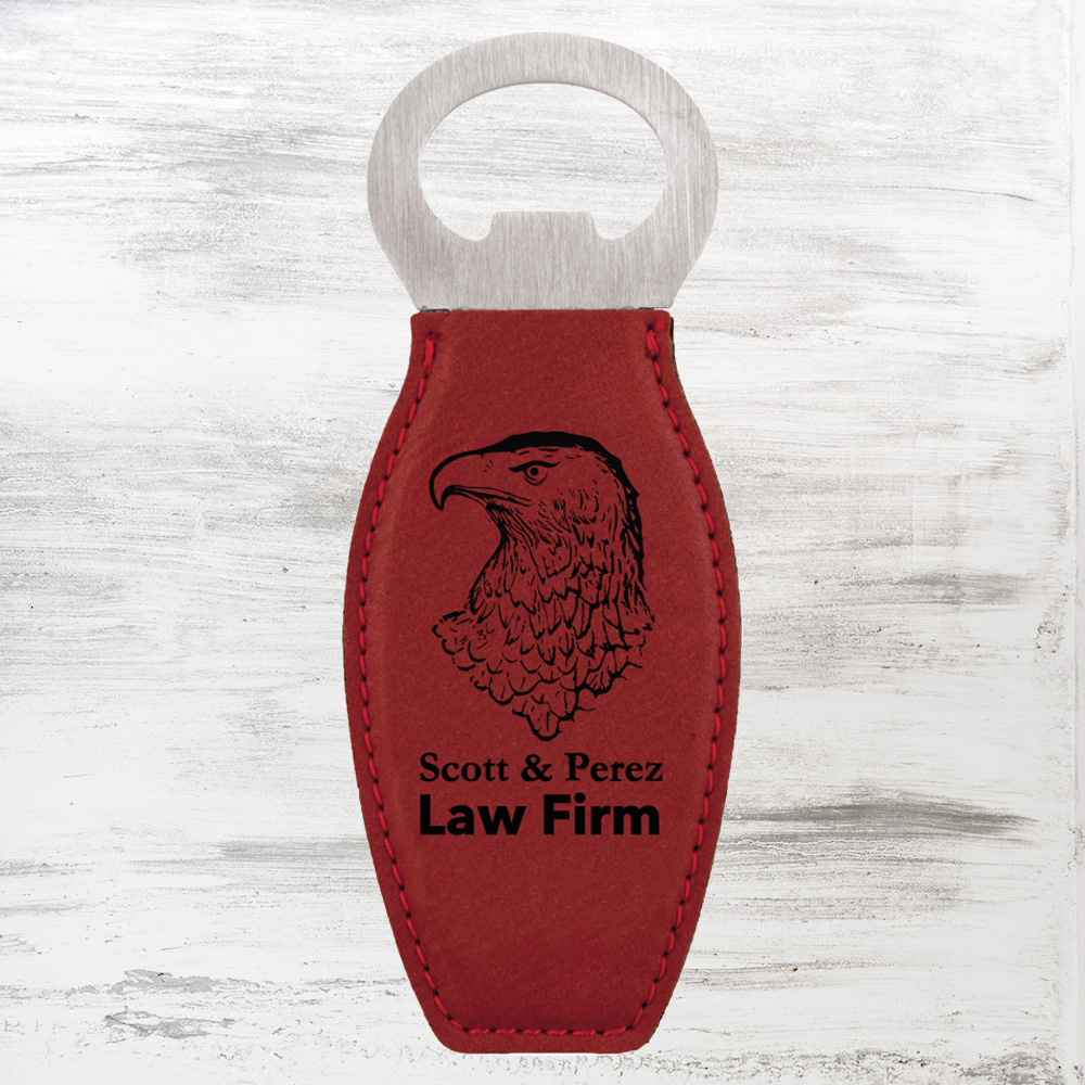 Rose Leatherette Bottle Opener with Magnet Custom Printed Rose Leatherette Bottle Opener with Magnet Custom Printed