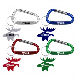 Moose Shape Bottle Opener Key Chain & 7 Cm Carabiner with Logo