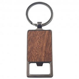 Customized Bottle Opener Wood Metal Keychain