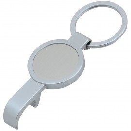 Round Top Bottle Opener Keychain with Logo