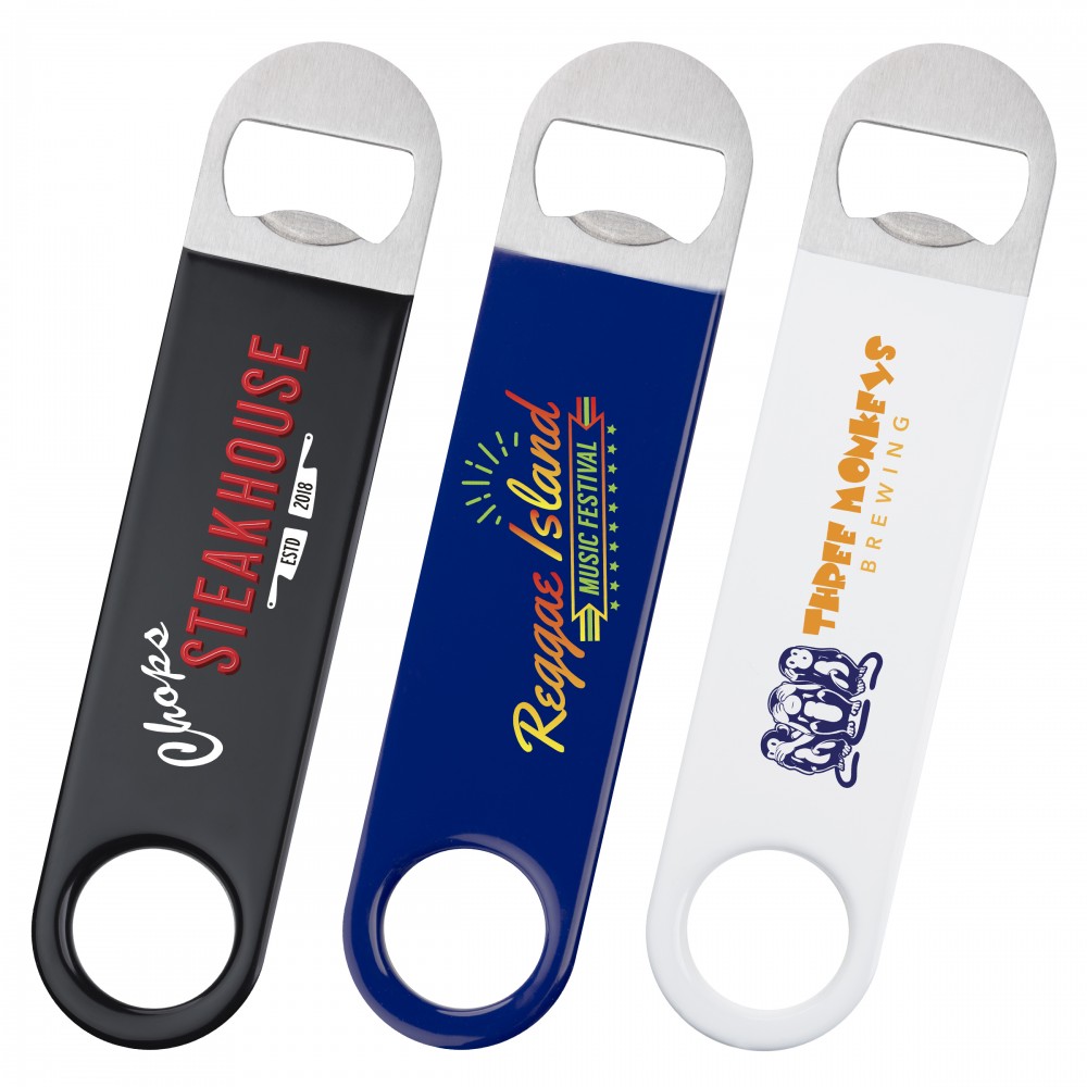 Wrapped Metal Paddle Bottle Opener with Logo
