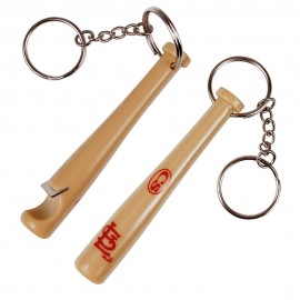 Baseball Bat Bottle Opener Keychain with Logo