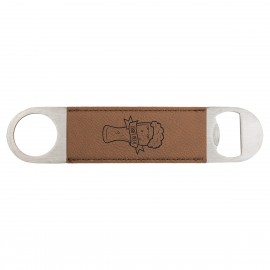 Dark Brown Leatherette Bottle Opener with Logo  Dark Brown Leatherette Bottle Opener with Logo