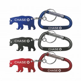 Bear Shape Bottle Opener w/Key Chain & 7 Cm Carabiner with Logo