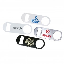 Short Paddle Style Stainless Steel Bottle Opener with Logo