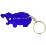Custom Jumbo Size Hippo Shape Bottle Opener w/Key Chain