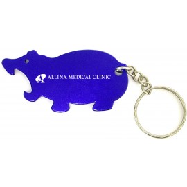 Promotional Jumbo Size Hippo Shape Bottle Opener w/Key Chain
