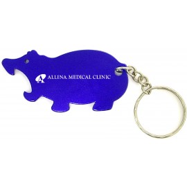 Custom Jumbo Size Hippo Shape Bottle Opener w/Key Chain