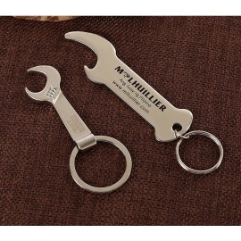 Logo Branded Wrench-Shaped Bottle Opener w/Key Tag