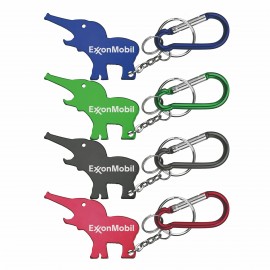 Metal Elephant Shape Bottle Opener with Key Holder & Carabiner with Logo  Metal Elephant Shape Bottle Opener with Key Holder & Carabiner with Logo