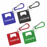Square Shape Bottle Opener w/Carabiner with Logo