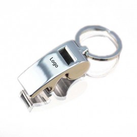 3 in 1 Metal Key Chain Bottle Opener and Whistle with Logo