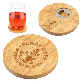 Customized FSC Bamboo Coaster with Bottle Opener
