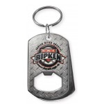 Texture Tone Key Tag Bottle Opener w/ Split Ring with Logo