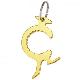 Personalized Round Kangaroo Bottle Opener Keychain