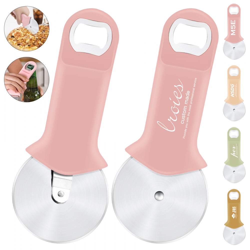 2-In-1 Pizza Roller Cutter With Bottle Opener with Logo