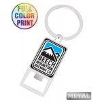 Aluminum Beer Bottle Opener Keychain - Full Color Custom Printed