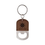 Leatherette Bottle Opener Keychain Custom Imprinted