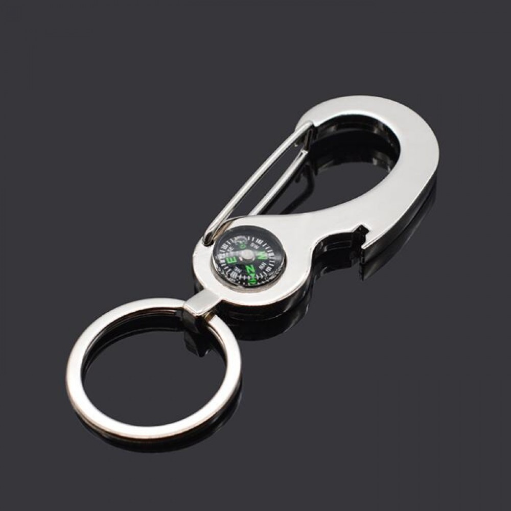 Metal Opener Compass Keychain with Logo