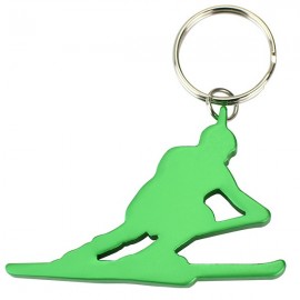 Ski Man Bottle Opener Keychain with Logo