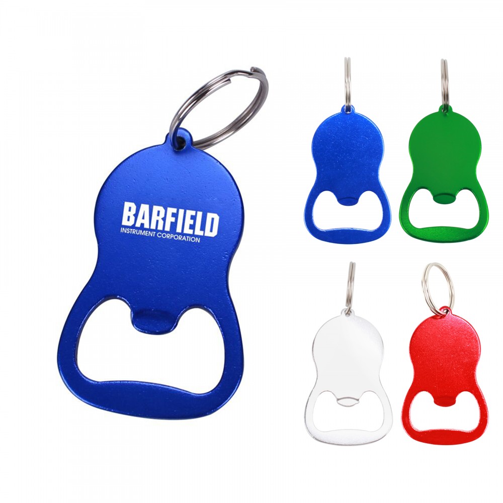 Promotional Oval Metal Bottle Opener With Keychain